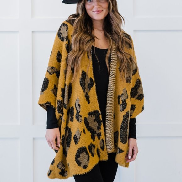 Leopard Print Handkerchief Hem Cardigan - Picture 5 of 5